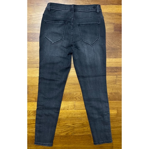 KENSIE Ankle Crop Pearl Accent High Rise Denim Jeans in Black - Picture 11 of 11